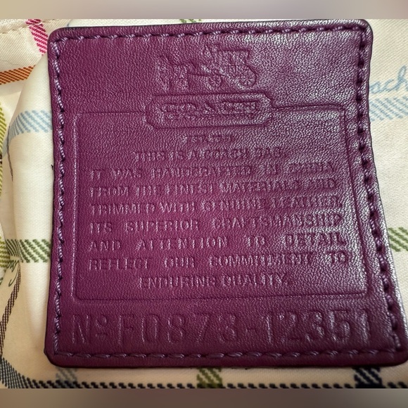 Coach Tote Bag with Tattersall Lining. - Picture 5 of 15